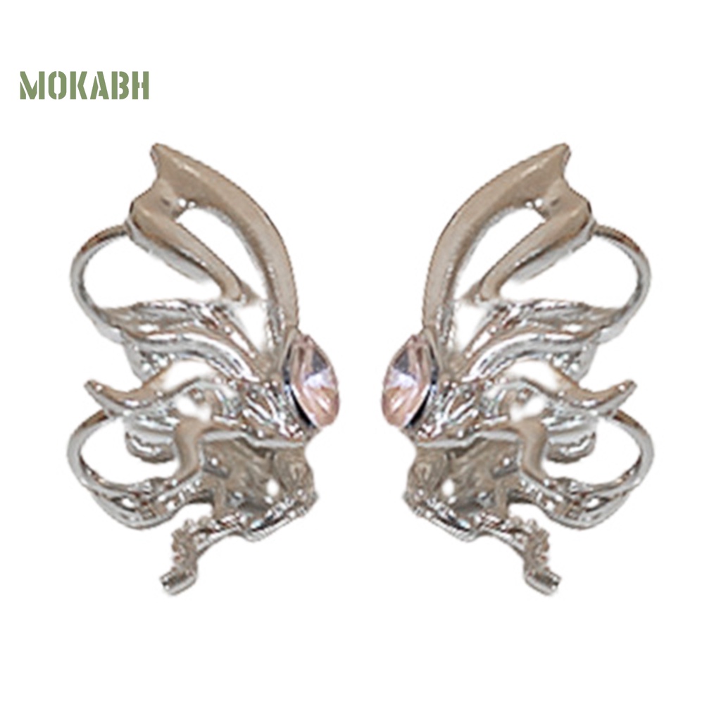 [Mới] 1 Cặp Khuyên Kẹp Vành Tai Không Xỏ Lỗ Hình Bướm Phong Cách Punk