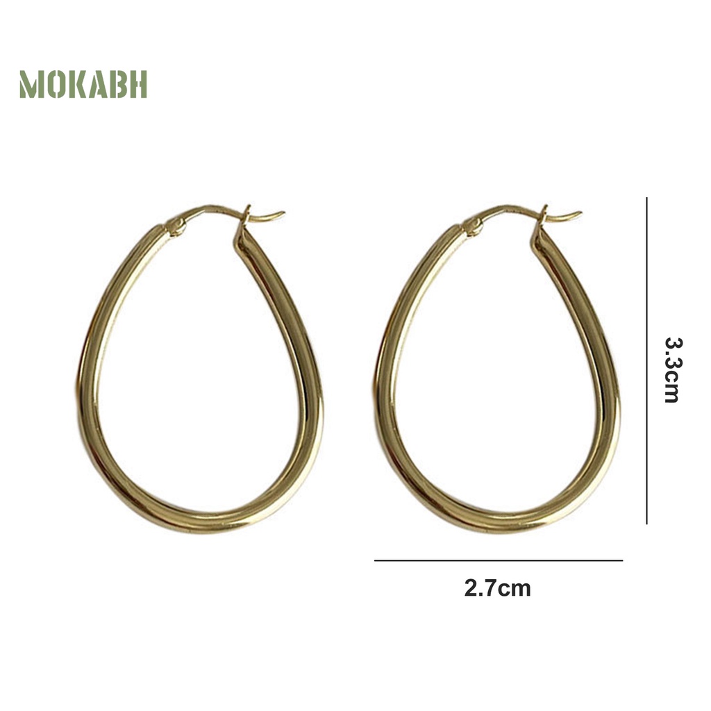 1 Đôi Bông Tai Hình Giọt Nước Lớn Màu Vàng / Bạc Thời Trang Dành Cho Nữ