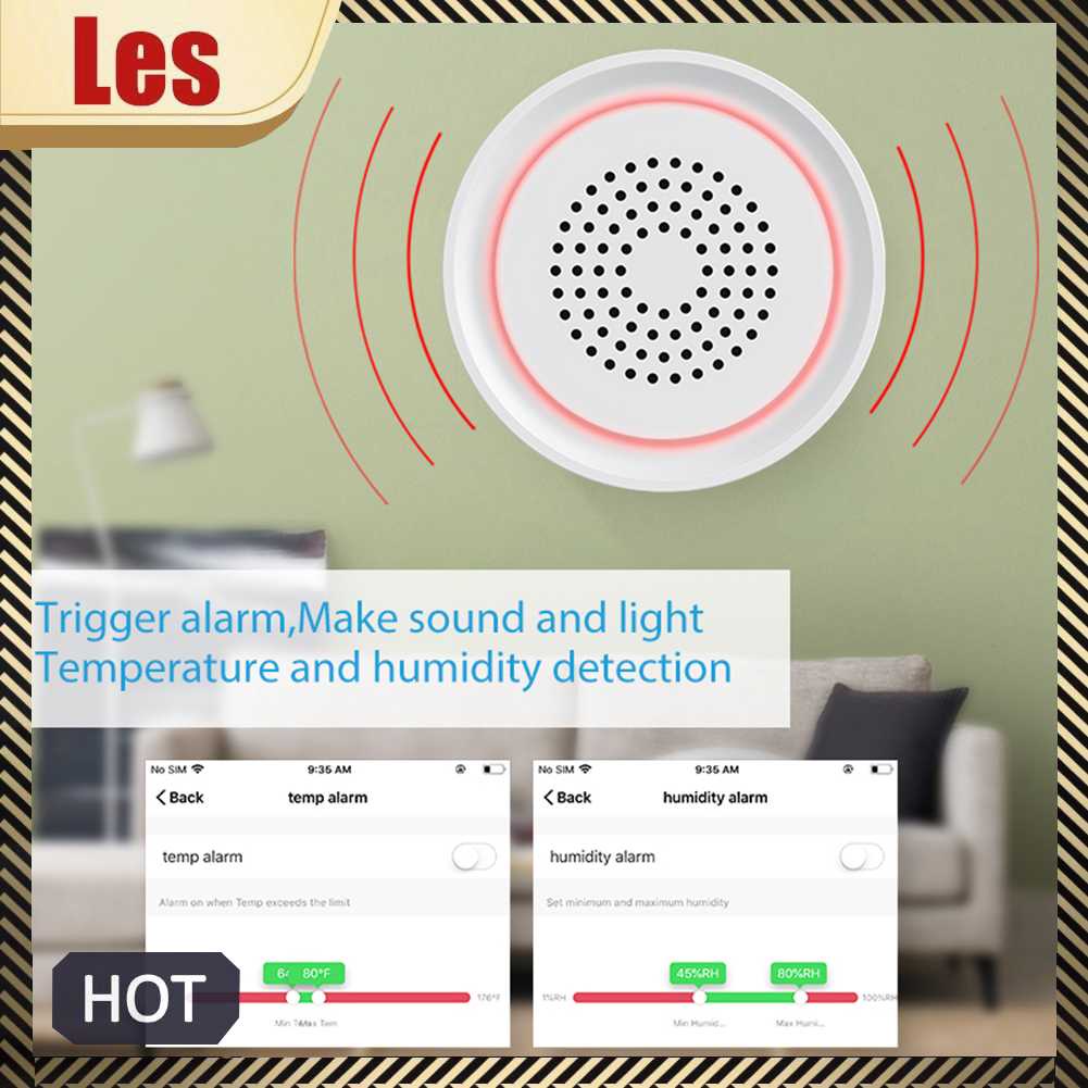 Hệ Thống An Ninh Báo Động Độ Ẩm 2.4Ghz WiFi USB Âm Thanh Đèn Siren