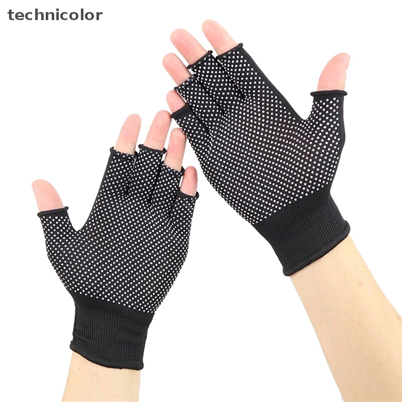 Găng Tay Nylon Nửa Ngón Chống Trượt Thoáng Khí Có Thể Chạm Màn Hình Cảm Ứng Công Nghệ Cho Nam Nữ