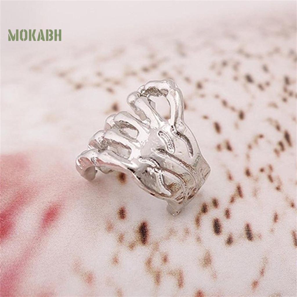 1 Khuyên Kẹp Vành Tai Hình Bàn Chân Xương Bàn Tay Phong Cách Punk Unisex