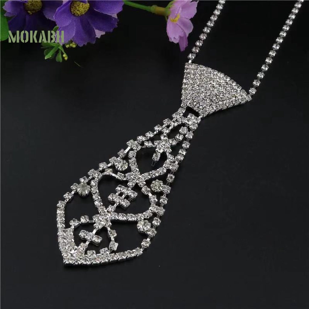 Vòng cổ Mặt Hình Cà Vạt Đính Đá Thời Trang Cho Nam Và Nữ