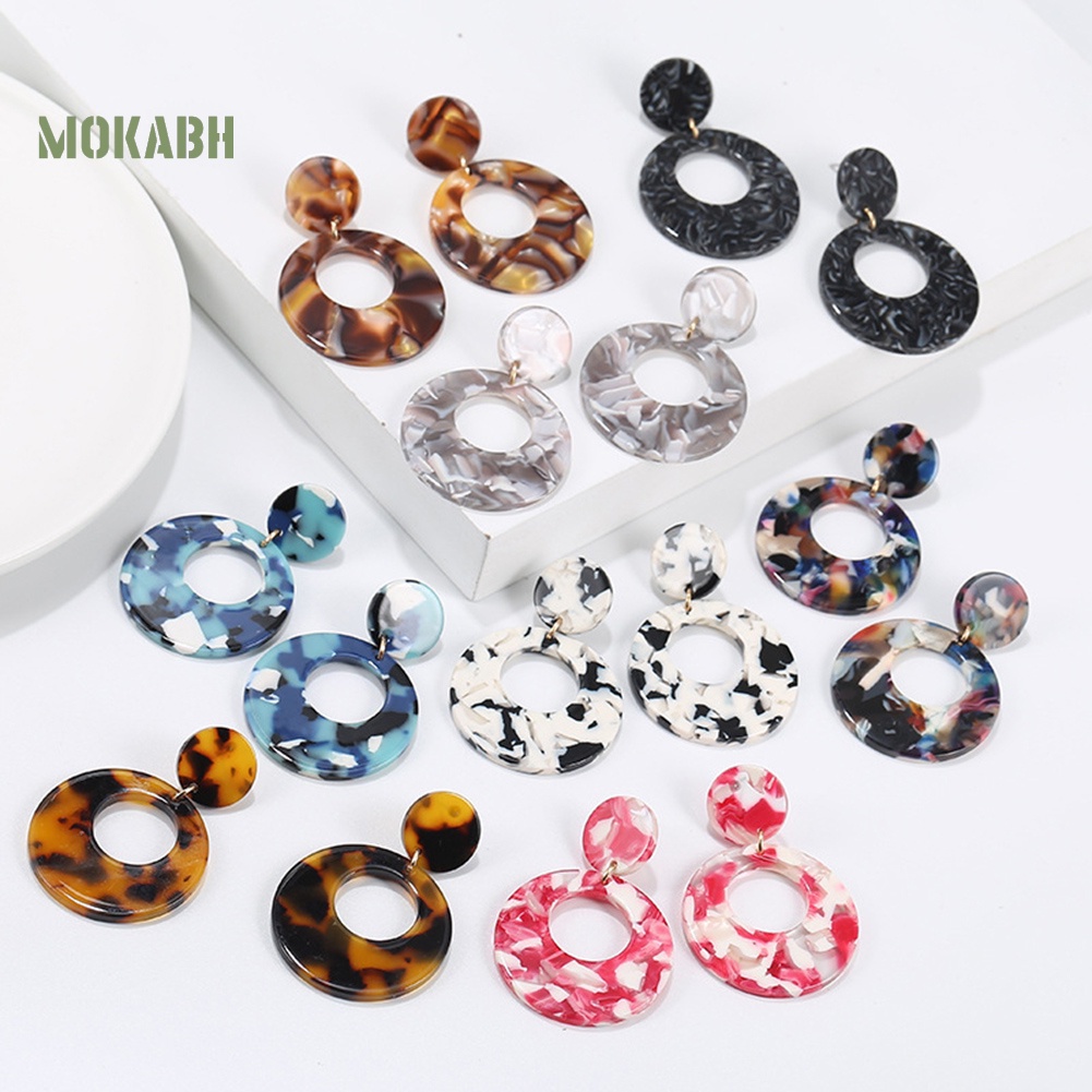 Bông Tai Hình Tròn Rỗng Phong Cách Vintage Thời Trang Dự Tiệc Cho Nữ