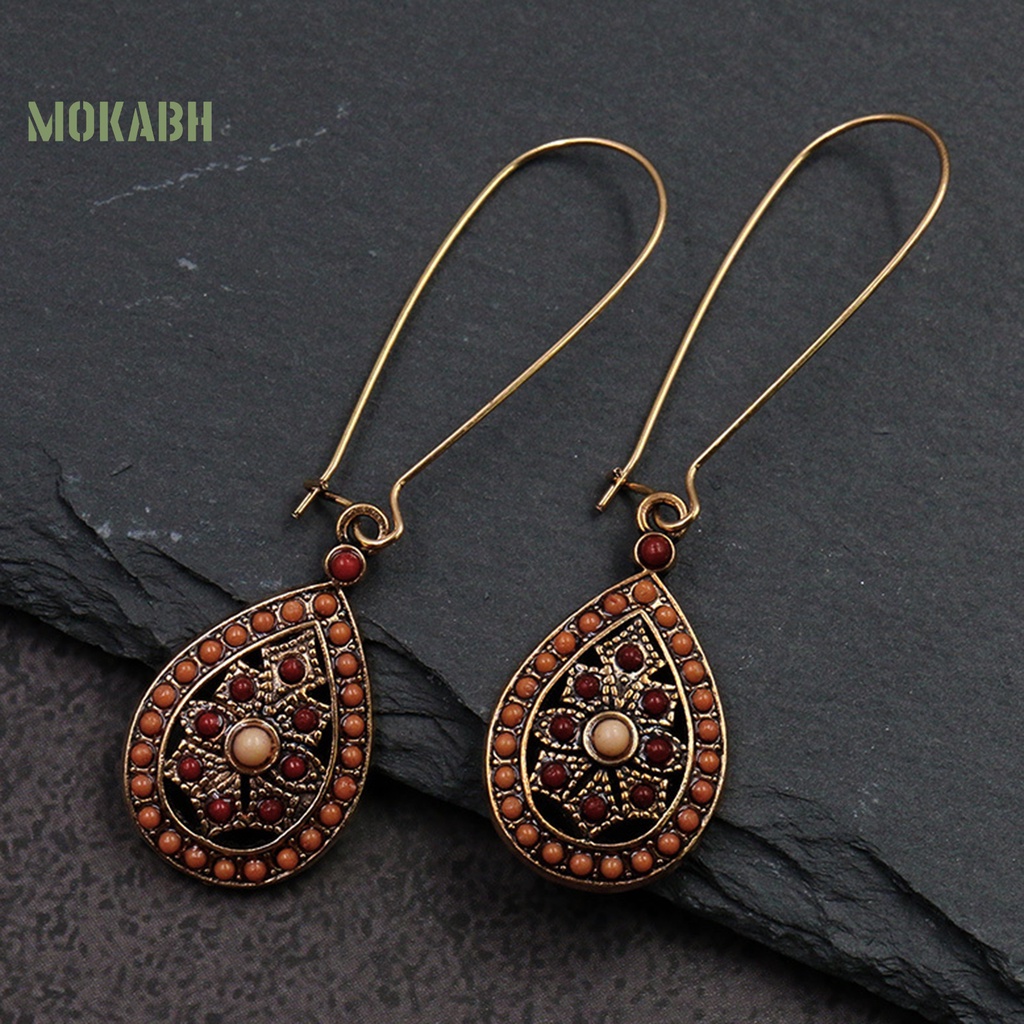 1 Đôi Bông Tai Hình Giọt Nước Phong Cách Bohemia Thanh Lịch Dành Cho Nữ