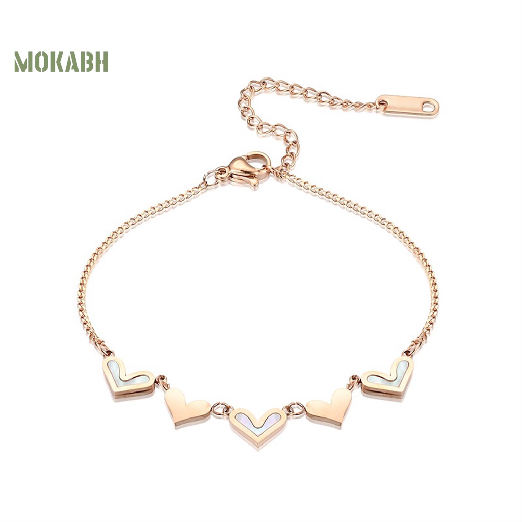 Vòng Tay Dây Xích Hình Trái Tim Đơn Giản Có Thể Điều Chỉnh Cho Cặp Đôi