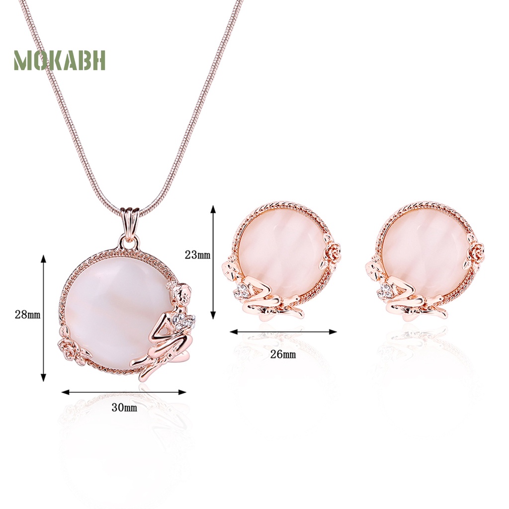 1 Set Vòng cổ Và Bông Tai Đính Đá Thời Trang Nữ Tính