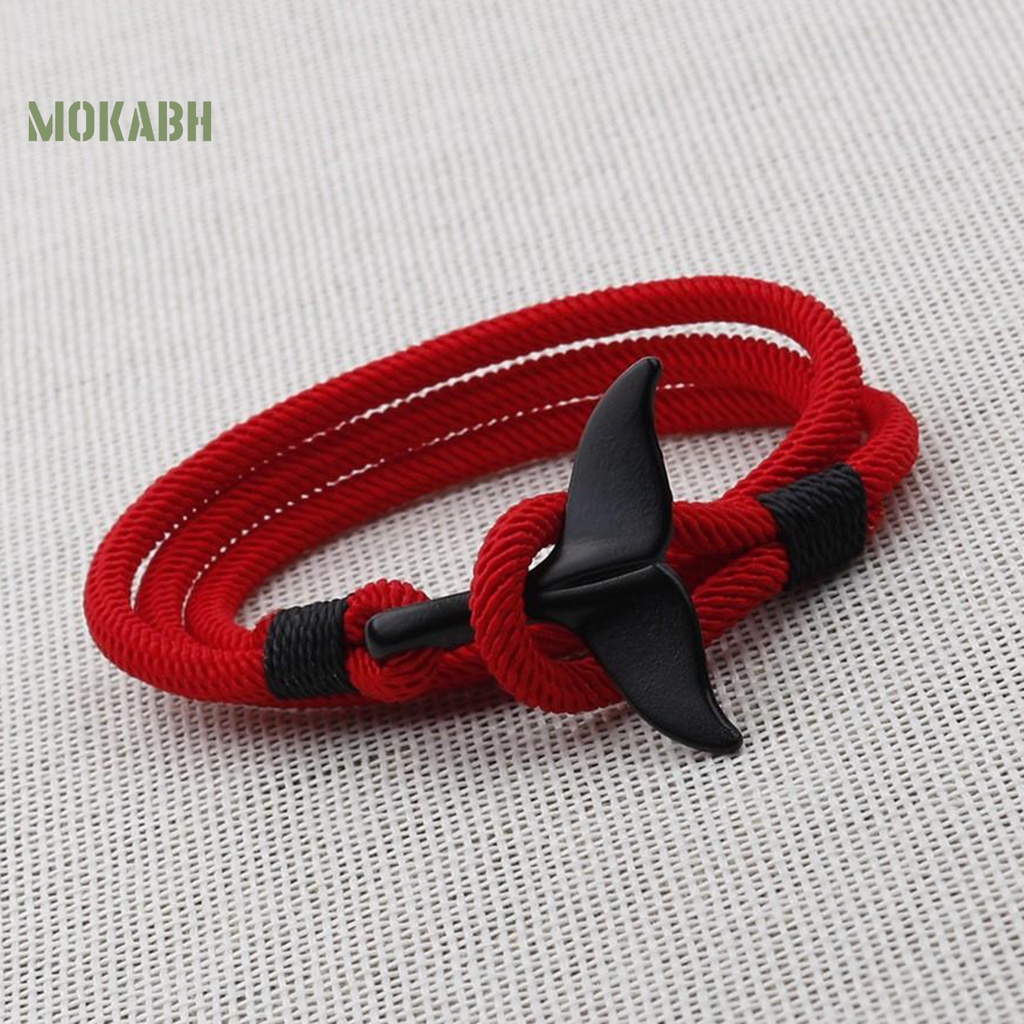 Vòng Tay Dây Thừng Nhiều Lớp Mặt Hình Cá Mập Có Thể Điều Chỉnh Cho Cặp Đôi