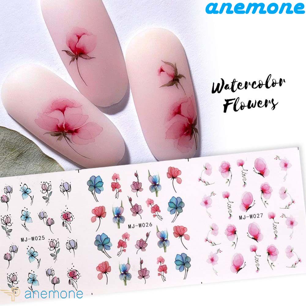 Nhãn Dán Móng Tay Tự Dính Họa Tiết Hoa / Bướm / Trái Tim Nhiều Màu Sắc