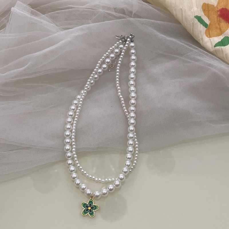 Vòng cổ Hợp Kim Đính Ngọc Trai Nhân Tạo Hình Hoa Cho Nữ