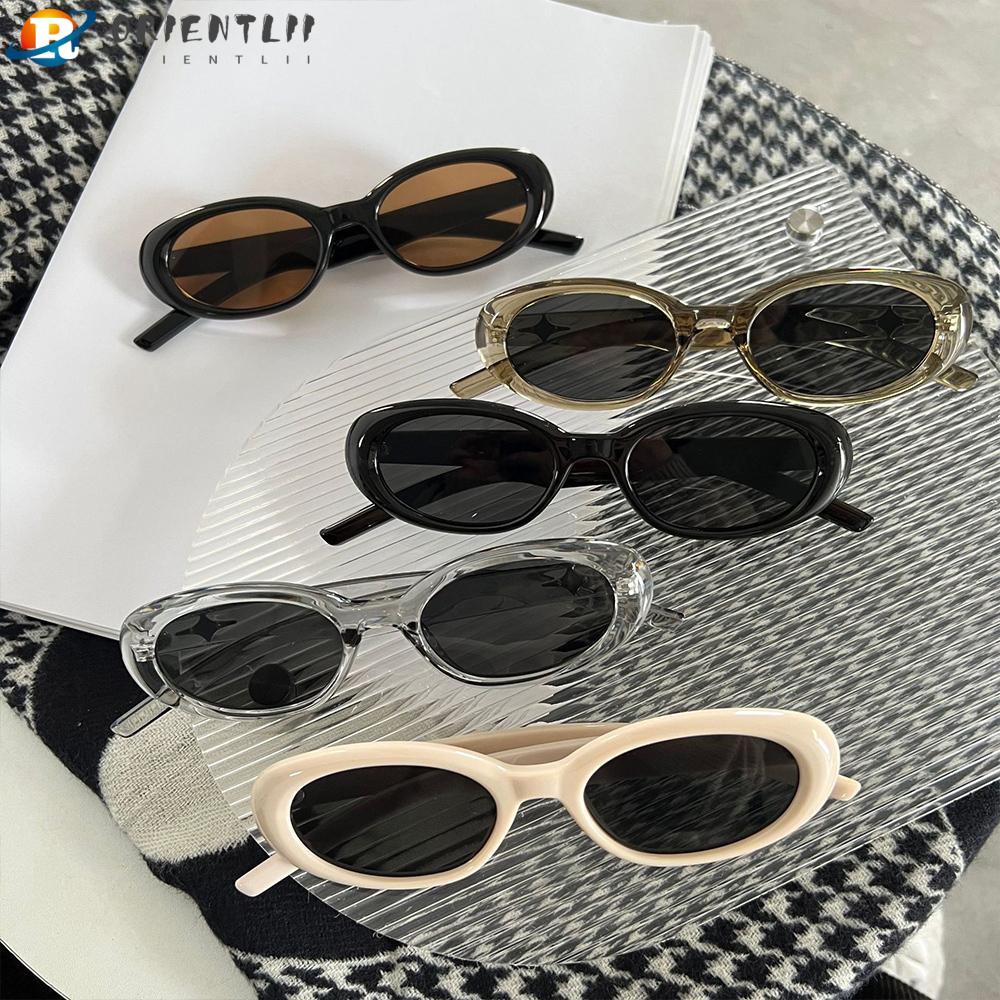 Kính Mát Gọng Oval Màu Đen Phong Cách Hàn Quốc Thời Trang