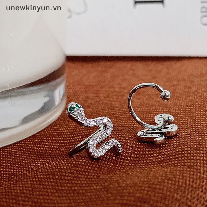 1 Đôi Khuyên Tai Dạng Kẹp Hình Rắn Không Cần Xỏ Lỗ Dành Cho Nam Nữ