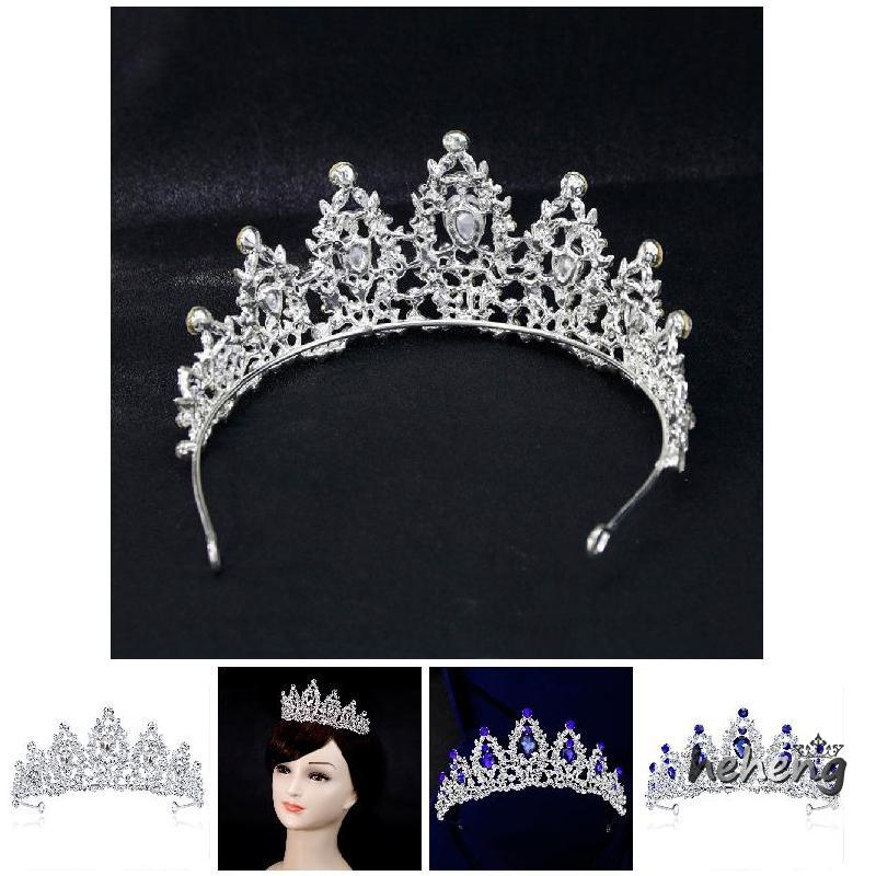 Cài Tóc Hình Vương Miện Đính Đá Lấp Lánh Phong Cách Vintage Dành Cho Cô Dâu