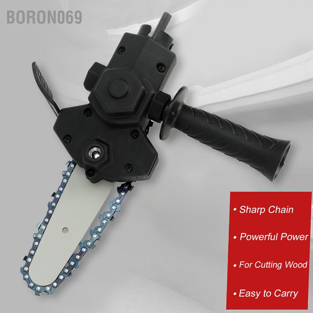 Boron069 Máy khoan điện đính kèm cưa xích được sửa đổi thành Phụ kiện Cưa một tay để cắt gỗ
