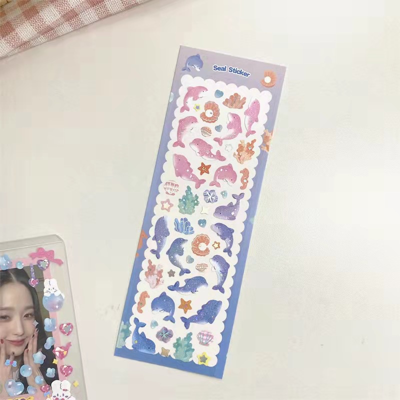 Miếng Dán Trang Trí Sổ Tay Hình Thỏ / Cá Heo / Trái Tim Hoạt Hình DIY