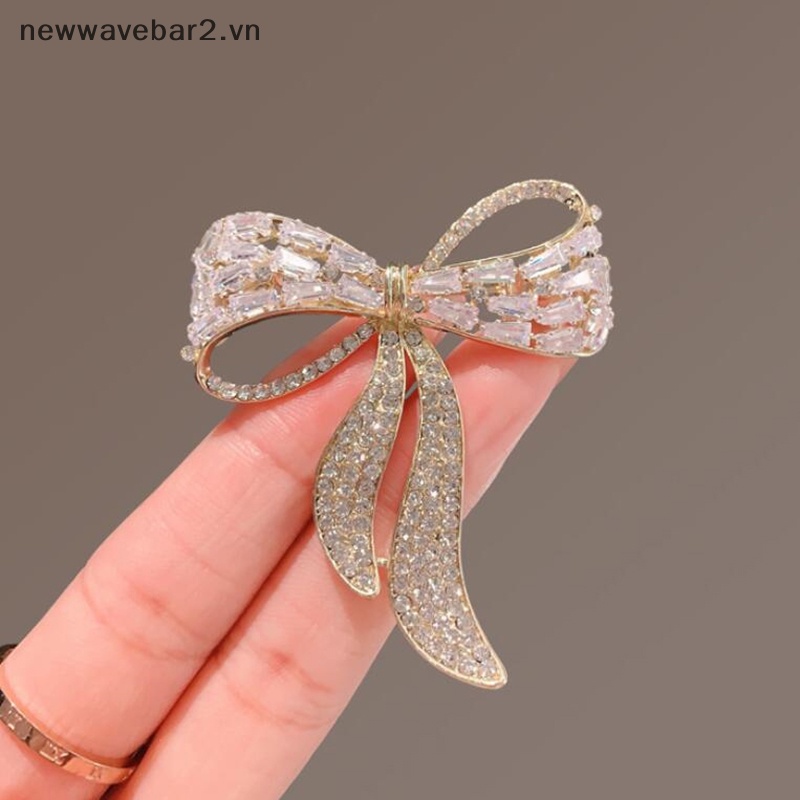 Cài Áo Hình Nơ Đính Đá Thời Trang Nữ Tính