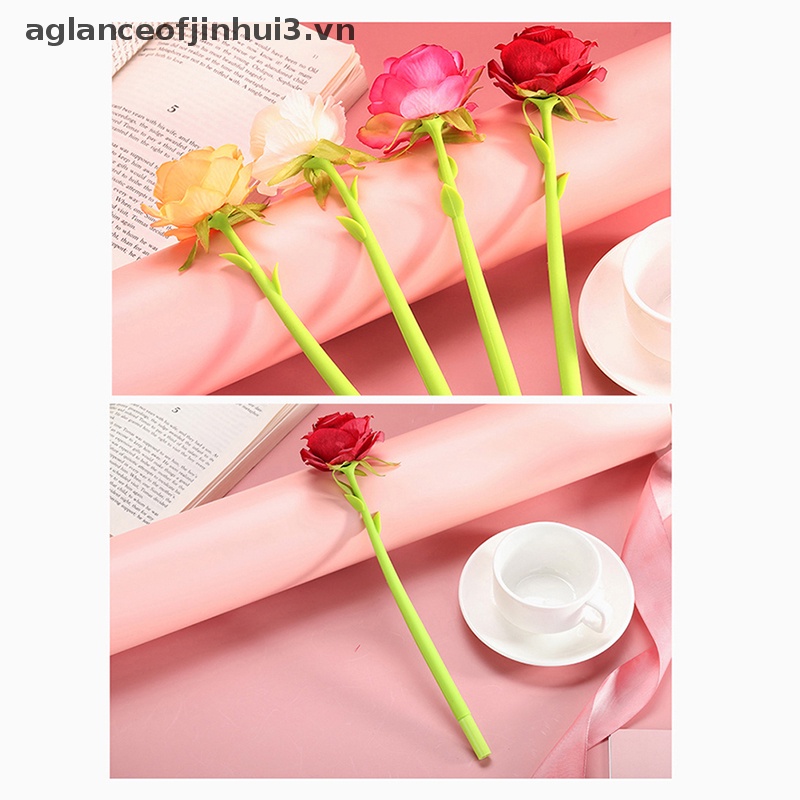 1 Cây Bút Bi Ngòi 0.5mm Bằng Silicon Hình Hoa Hồng Dễ Thương