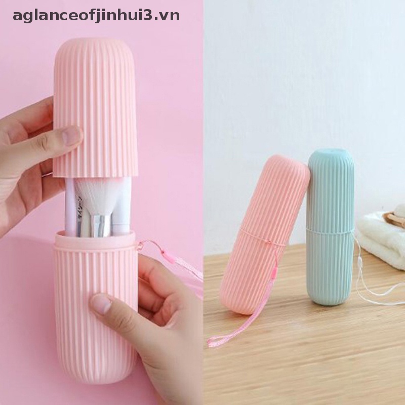 ~ Afhvn ~ Hộp Đựng Bàn Chải Đánh Răng / Cốc Đánh Răng Di Động Cho Phòng Tắm