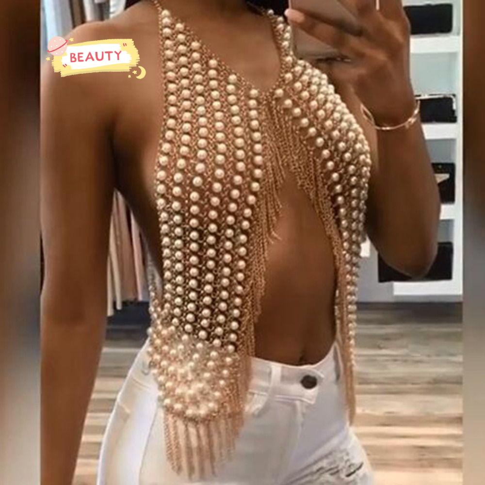 Vòng cổ Bodychain Đính Hạt Tua Rua