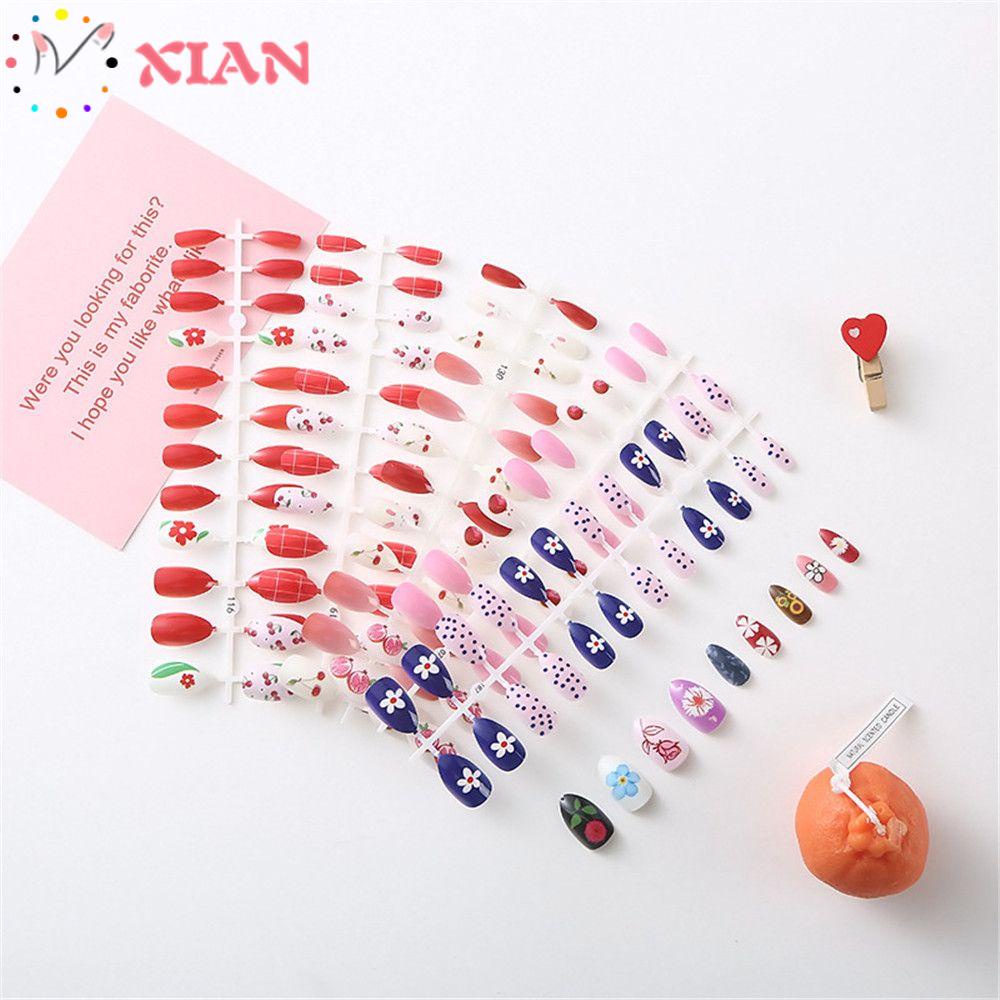 Set 24 Móng Tay Giả Ngắn Trang Trí Nghệ Thuật