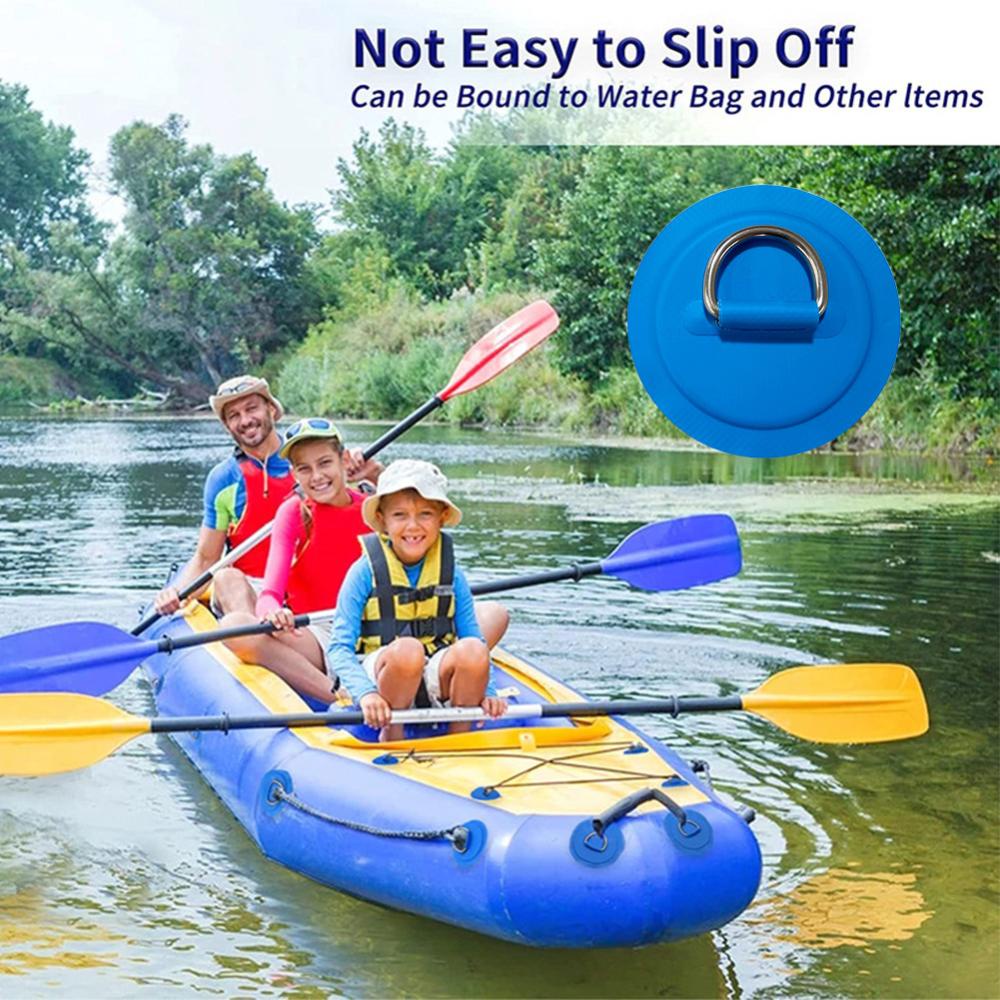 Cfstore Set 1 / 4 Miếng Dán PVC Phối Dây Thừng Hình Chữ D Bằng Thép Không Gỉ A4O3 Cho Ván Lướt Sóng / Tàu Thuyền