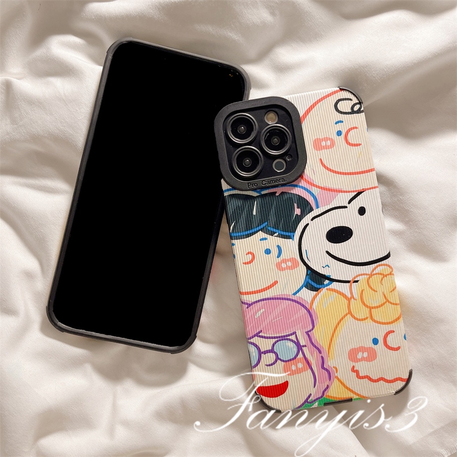 Ốp Điện Thoại TPU Mềm Chống Rơi Họa Tiết Gia Đình Snoopy Cho IPhone 14 13 12 11 Pro Max X XR Xs Max 8 7 6 6s Plus SE 2020