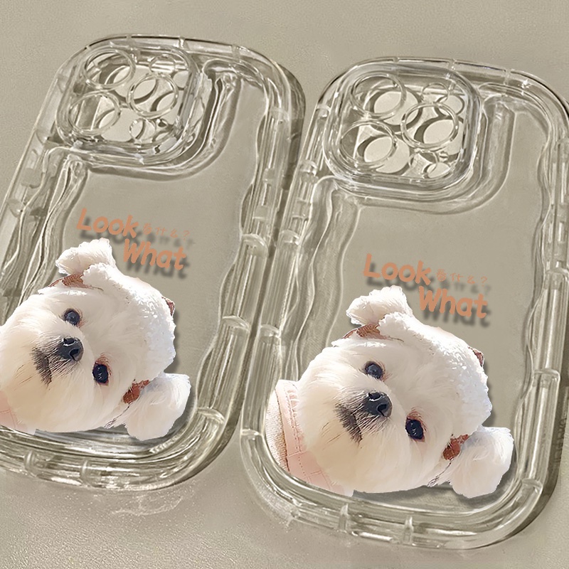 Ốp Điện Thoại Silicone Mềm Trong Suốt Chống Sốc In Hình Chú Chó Dễ Thương Cho IPhone 14 13 12 11 Pro Max XS X XR 8 + 7 Plus