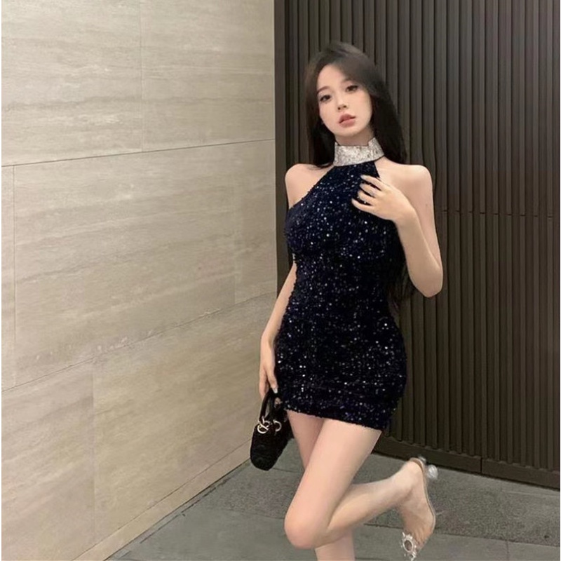 Đầm Sát Nách Đính Đá Lấp Lánh Thiết Kế Hợp Thời Trang