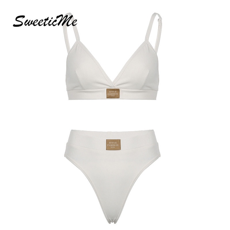 Bộ Bikini Hở Lưng Phối Màu Tương Phản Thời Trang 2023 Cho Nữ