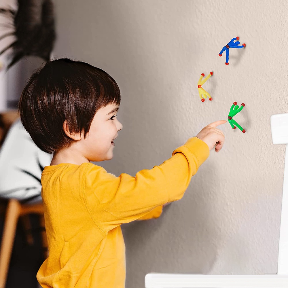 Set 20 Đồ Chơi Hình Người Leo Tường Bằng Nhựa Dạng Dính Linh Hoạt Vui Nhộn Cho Bé