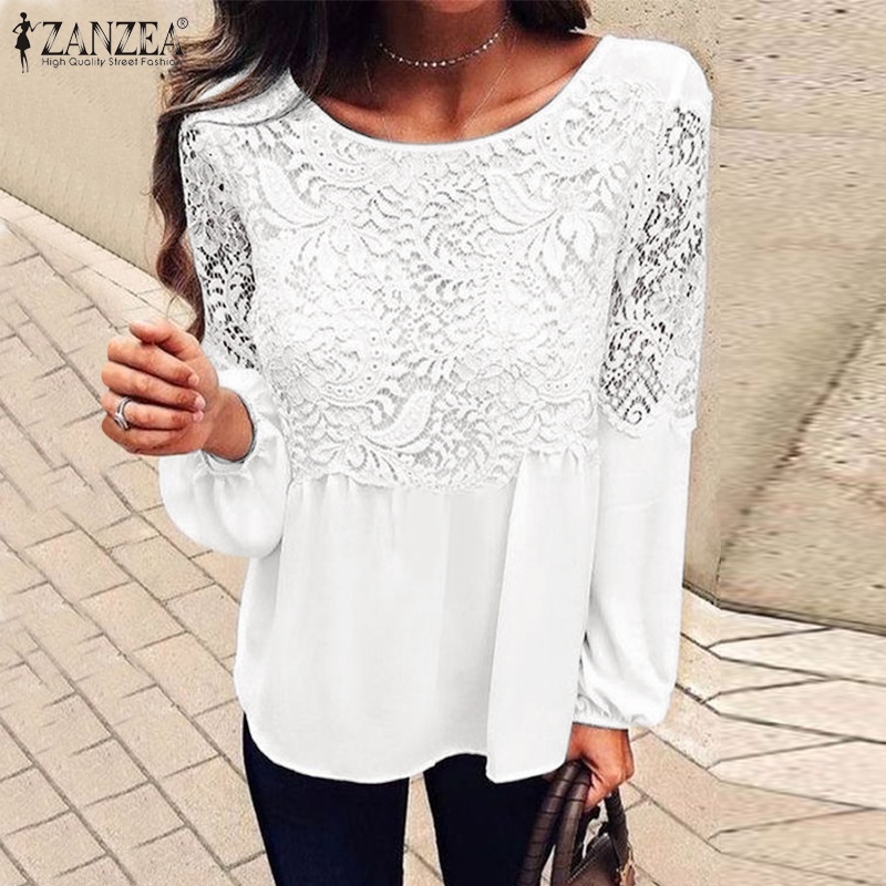 Zanzea Áo Nữ Tay Dài Phối Ren Thời Trang Quyến Rũ