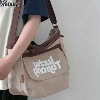 Túi Xách canvas Cỡ Lớn In Chữ Màu Sắc Tương Phản Thời Trang Cho Nữ