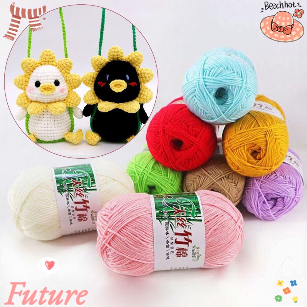 Bộ 2 Cuộn Len Sợi Cotton Đan Móc Đồ Ấm Áp Tiện Dụng