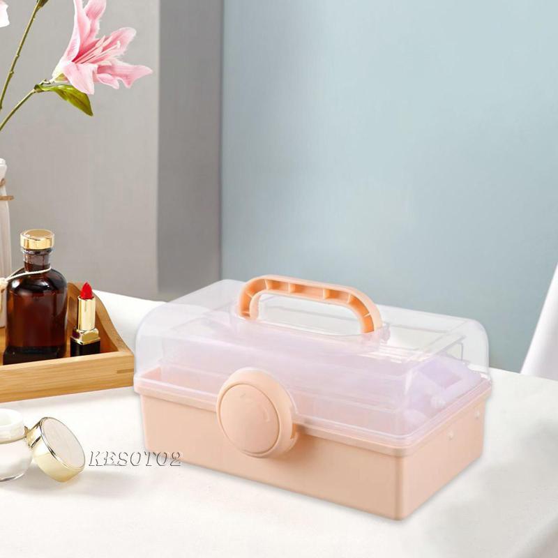 [Kesoto2] Hộp Đựng Dụng Cụ May Vá 3 Tầng Sắp Xếp Gọn Gàng Để Làm Móng