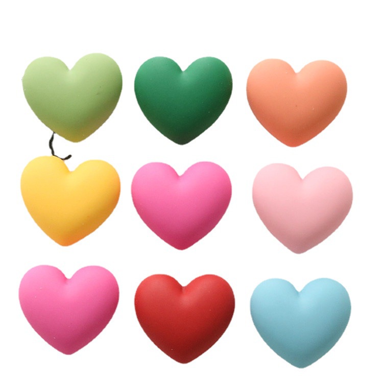 Bộ 10 Móc Khóa / Điện Thoại Hình Trái Tim Bằng Nhựa Resin Diy