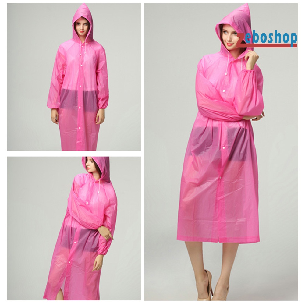 Áo Mưa Có Mũ Trùm Phối Nút Chống Thấm Nước Tiện Dụng Mang Theo Du Lịch Cắm Trại