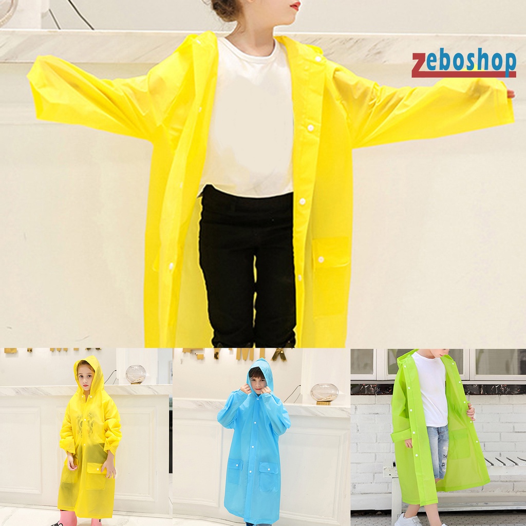 Áo Mưa Có Mũ Trùm Màu Sắc Trơn Chống Rò Rỉ Thân Thiện Với Môi Trường Cho Trẻ Em
