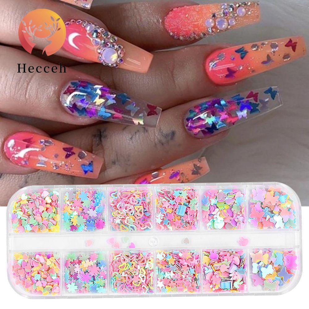 Hộp Kim Sa Trái Tim 3D Đính Móng Nghệ Thuật