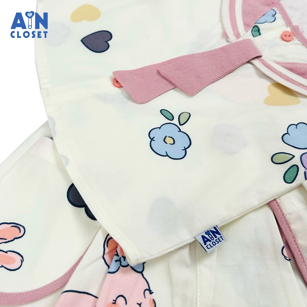 Bộ quần áo Ngắn bé gái họa tiết Thỏ Thủy Thủ hồng cotton - AICDBGKDGRZA - AIN Closet