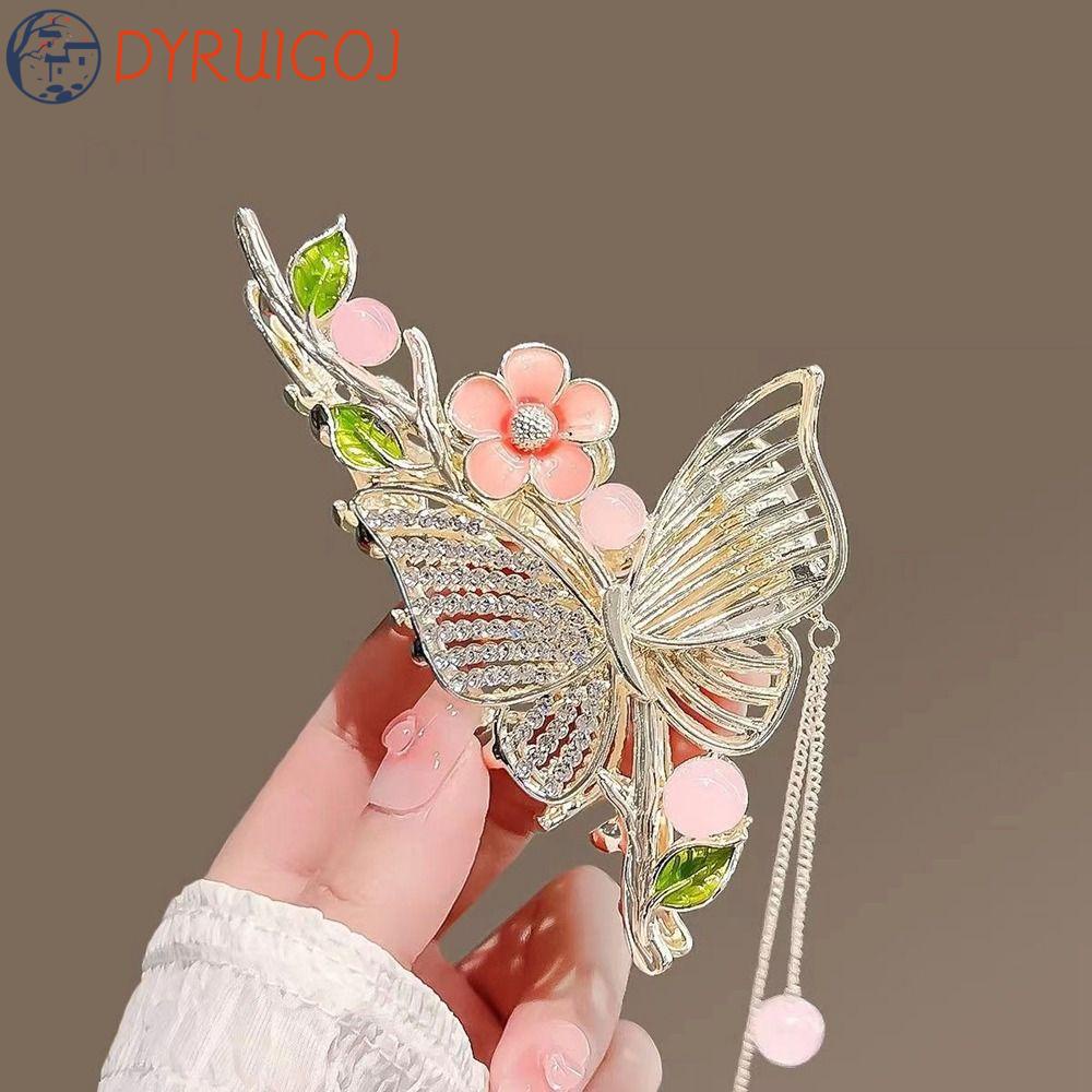 Kẹp Tóc Kim Loại Hình Hoa / Cá Mập Phối Tua Rua Sáng Tạo|Băng Đô Cài Tóc Phong Cách Hàn Quốc Xinh Xắn Cho Nữ