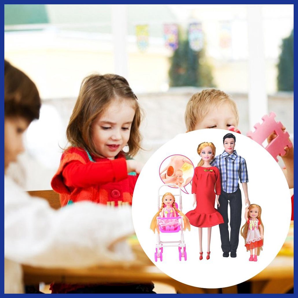 Bộ Búp Bê Gia Đình Dễ Thương Dùng Làm Quà Tặng