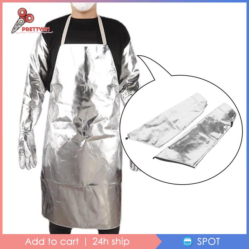 [Prettyia1] 2 Tạp Dề Lá Nhôm Bảo Vệ Chân Dùng Trong Phòng Thí Nghiệm / Làm Sạch Cá