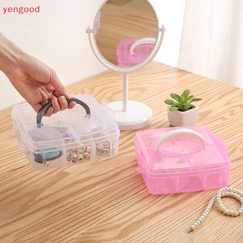 (YGD) Hộp Đựng Trang Sức Hạt 3 Lớp 18 Ngăn Có Thể Điều Chỉnh