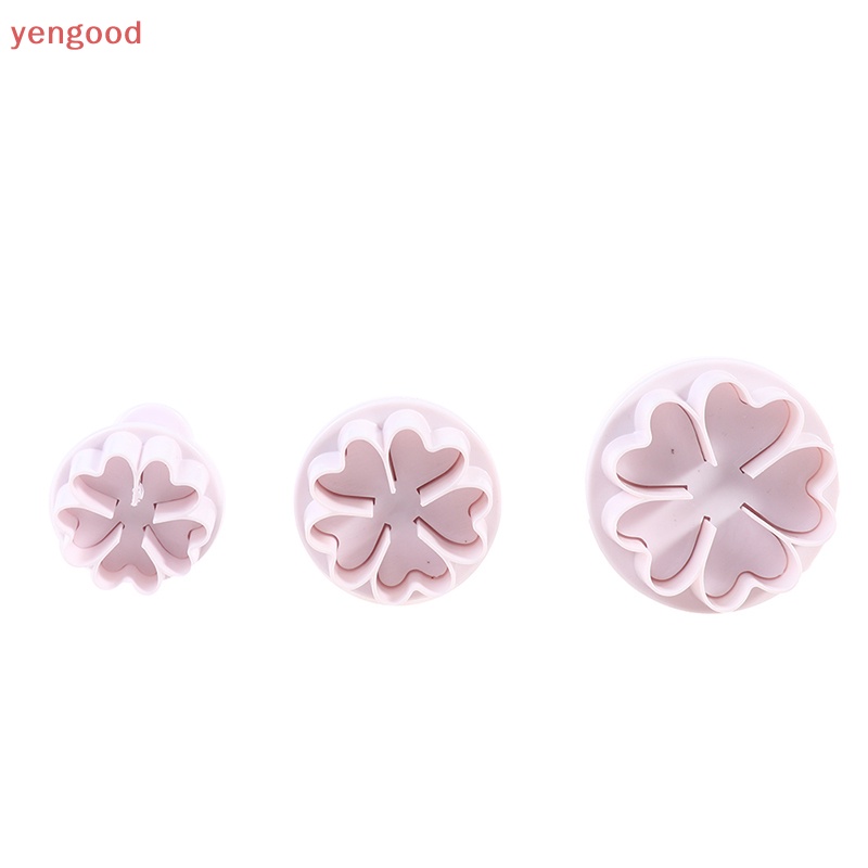 Bộ 3 Khuôn Nhựa Làm Bánh Hình Hoa / Trái Tim Mini Xinh Xắn
