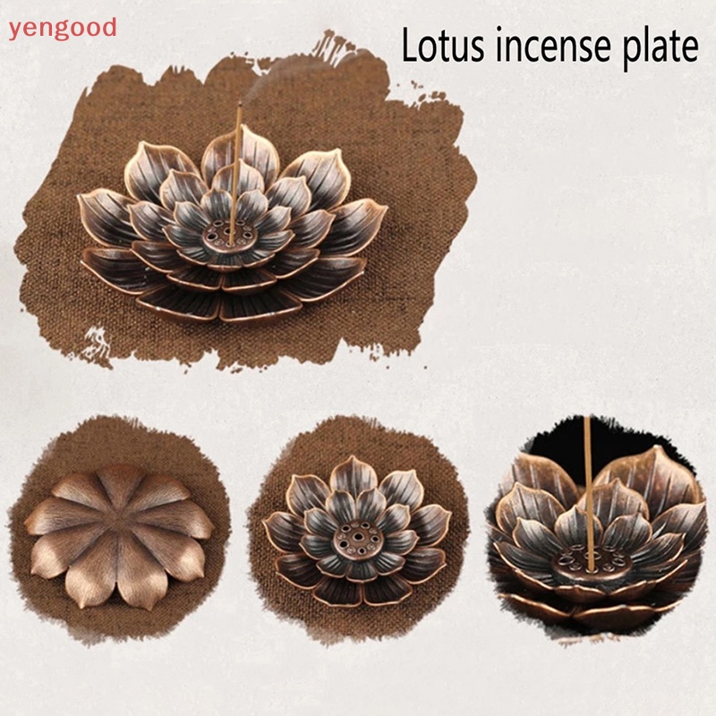 Đế Đốt Trầm Hương Bằng Đồng Hình Hoa Sen Phật Giáo