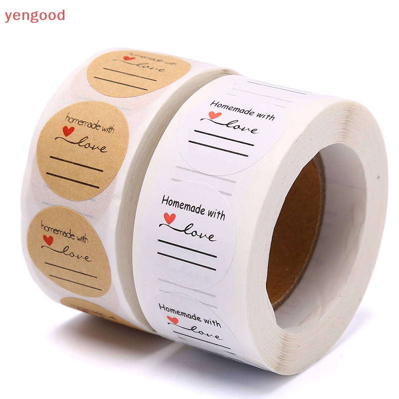 (YGD) 500 Nhãn Dán 1 inch Tự Làm Với Đường Kẻ Tình Yêu