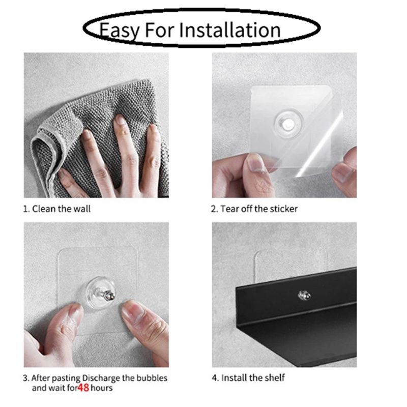 Kệ Kim Loại Màu Đen Nổi Gắn Góc Tường Nhà Bếp / Phòng Tắm