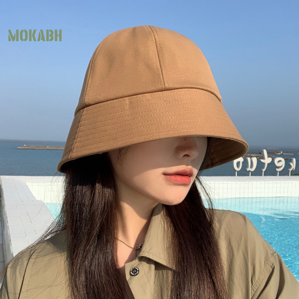 Nón Bucket Vành Tròn Màu Trơn Thời Trang Mùa Hè Cho Nữ