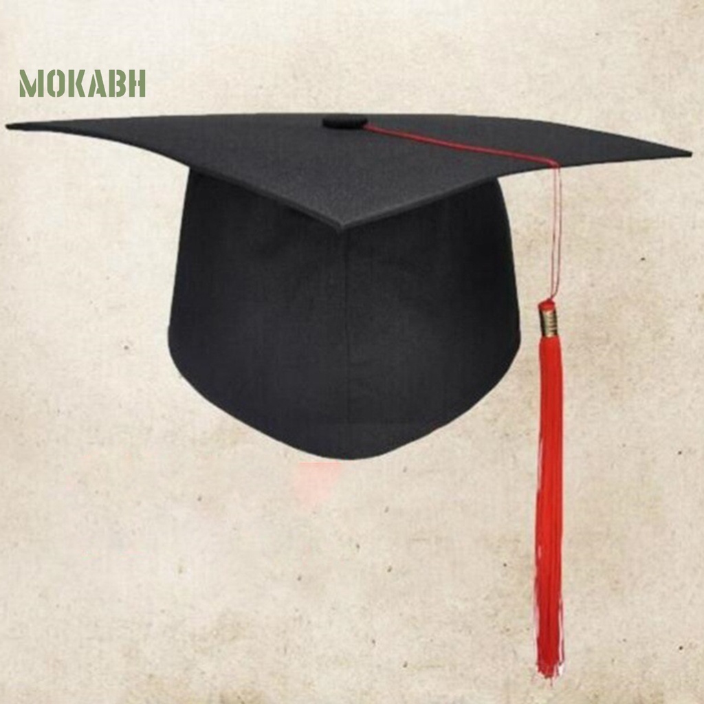 [Mok Abh] Mũ Cối Phối Tua Rua Màu Trơn Thoáng Khí Thoải Mái Trang Trí Tiệc Tốt Nghiệp Unisex