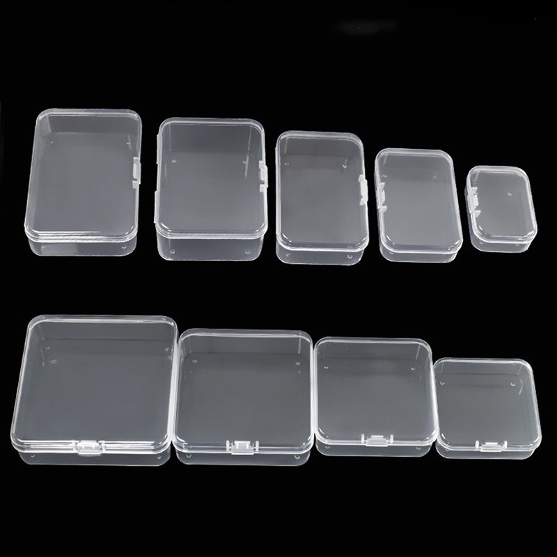 Bộ 5 Hộp Nhựa Trong Suốt Hình Chữ Nhật Mini Đa Năng Trưng Bày Trang Sức