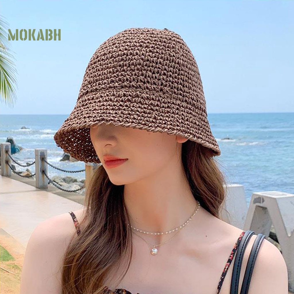 Nón Cối Rộng Vành Thoáng Khí Màu Sắc Xinh Xắn Thời Trang Đi Biển Cho Nữ